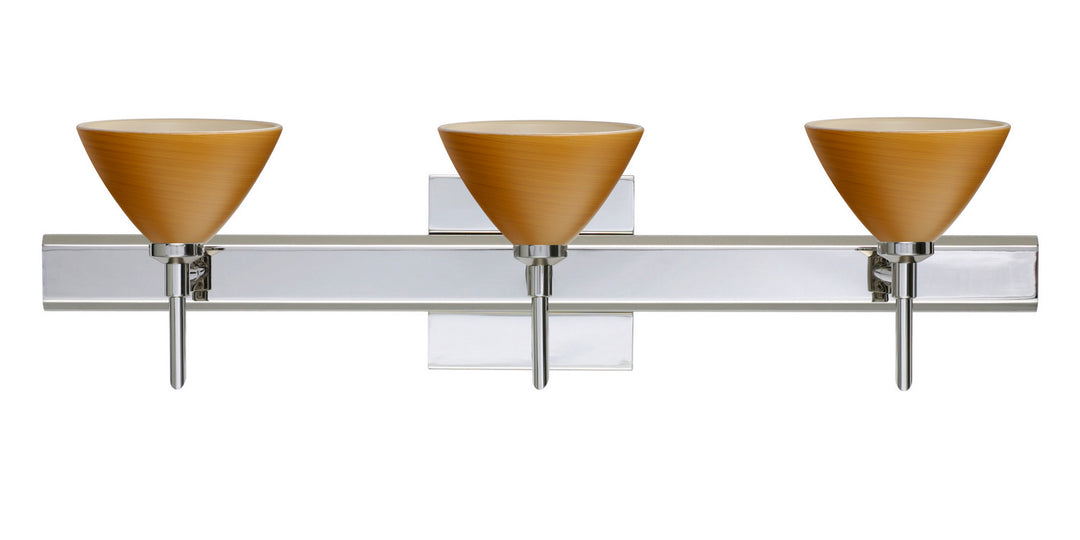 Besa Domi 3SW-1743OK-CR-SQ Bath Vanity Light 23 in. wide - Chrome