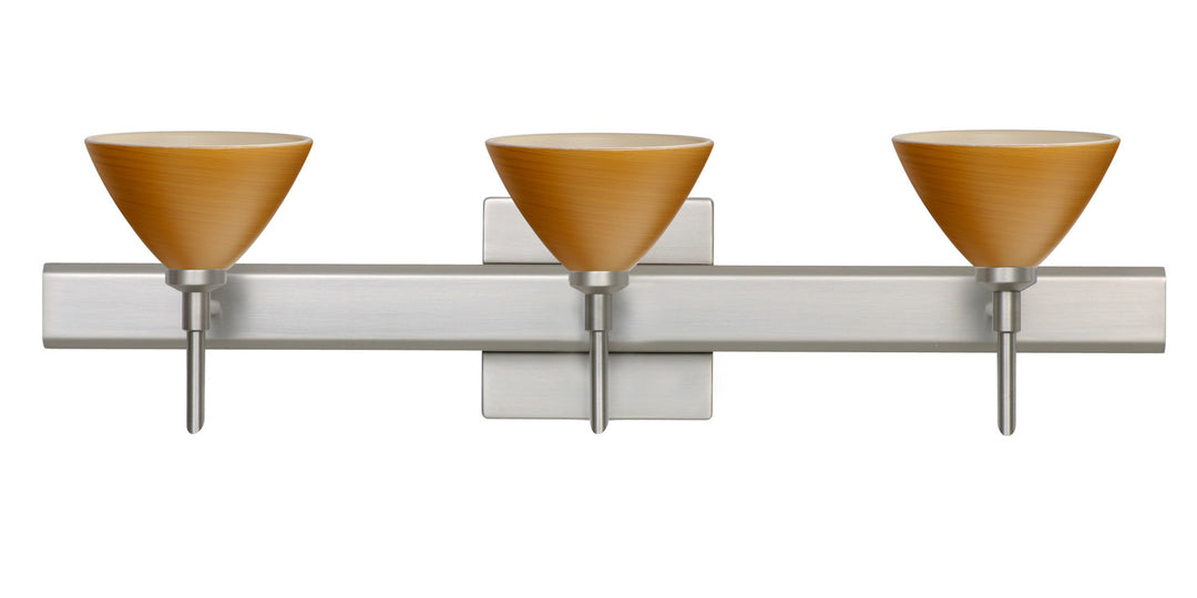 Besa Domi 3SW-1743OK-SN-SQ Bath Vanity Light 23 in. wide - Satin Nickel