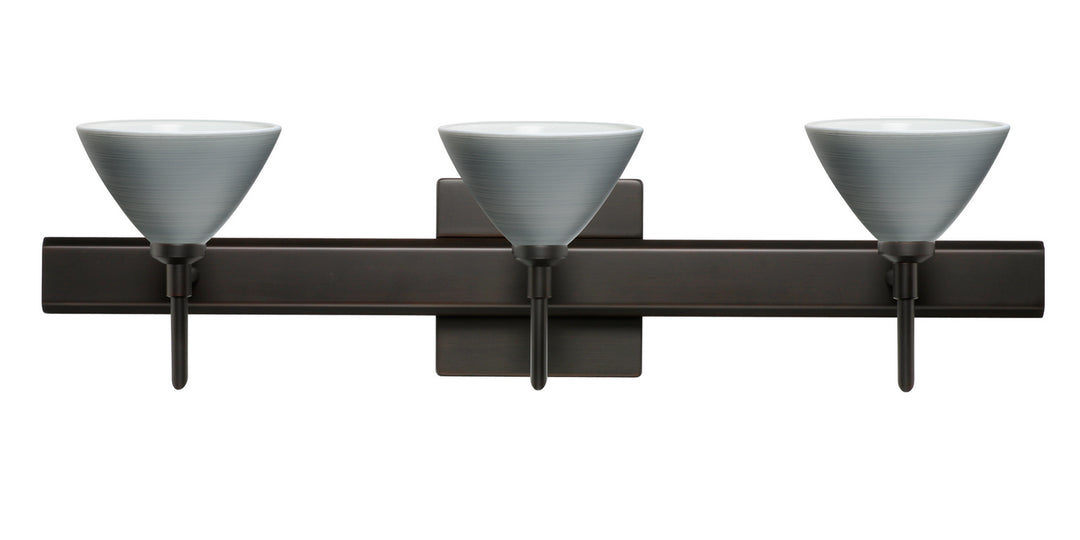 Besa Domi 3SW-1743TN-BR-SQ Bath Vanity Light 23 in. wide - Bronze