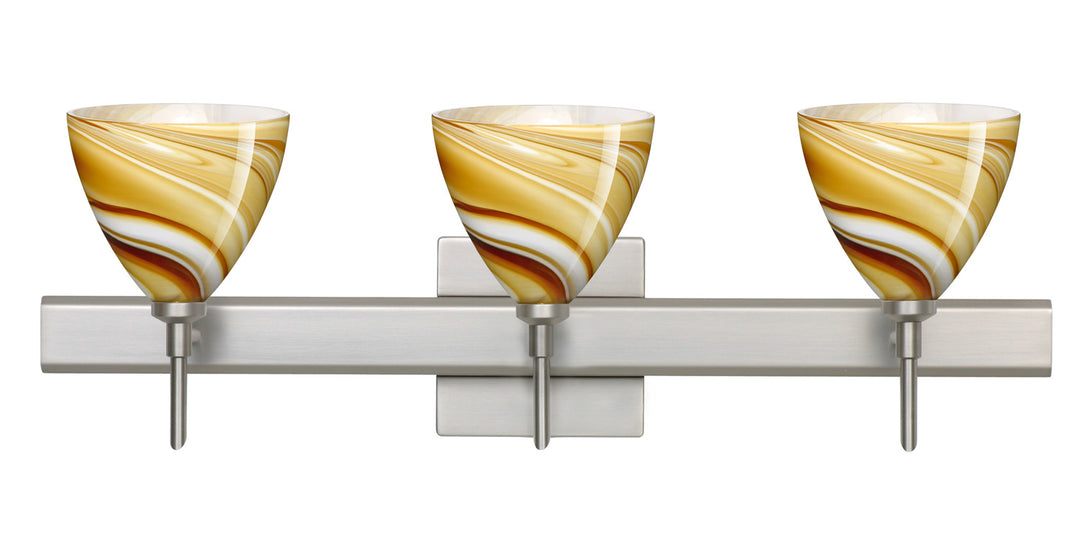 Besa Mia 3SW-1779HN-SN-SQ Bath Vanity Light 23 in. wide - Satin Nickel