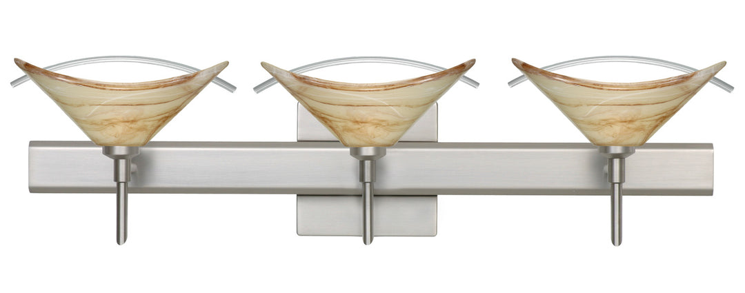 Besa Hoppi 3SW-181305-SN-SQ Bath Vanity Light 23 in. wide - Satin Nickel