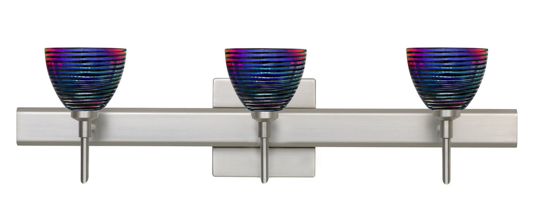 Besa Divi 3SW-1858DW-SN-SQ Bath Vanity Light 23 in. wide - Satin Nickel