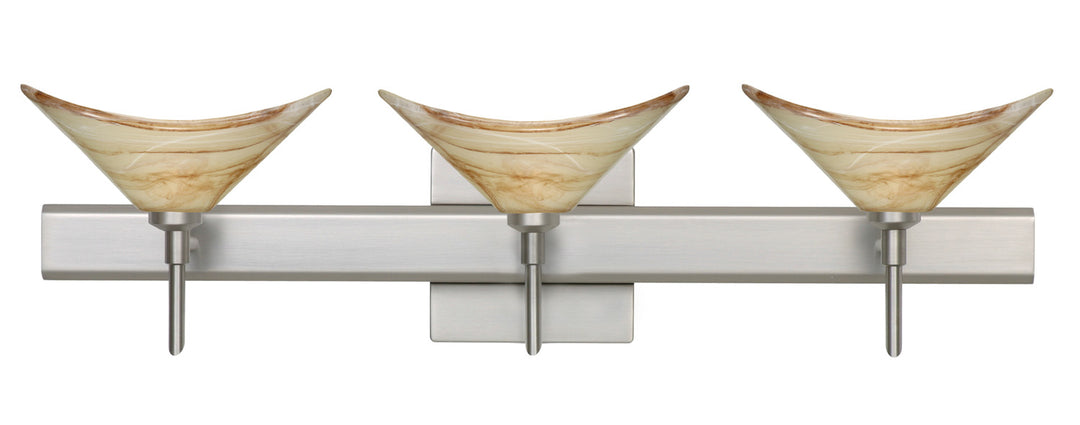 Besa Hoppi 3SW-191383-SN-SQ Bath Vanity Light 23 in. wide - Satin Nickel