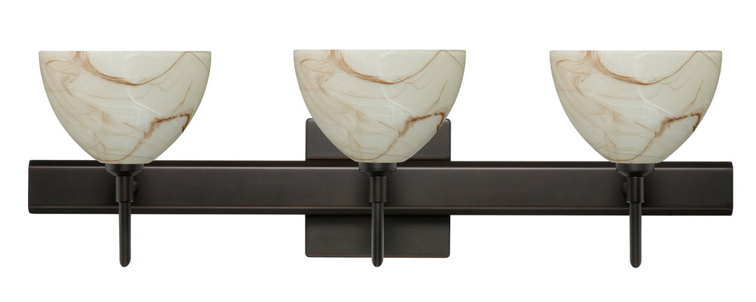 Besa Brella 3SW-467983-BR-SQ Bath Vanity Light 23 in. wide - Bronze