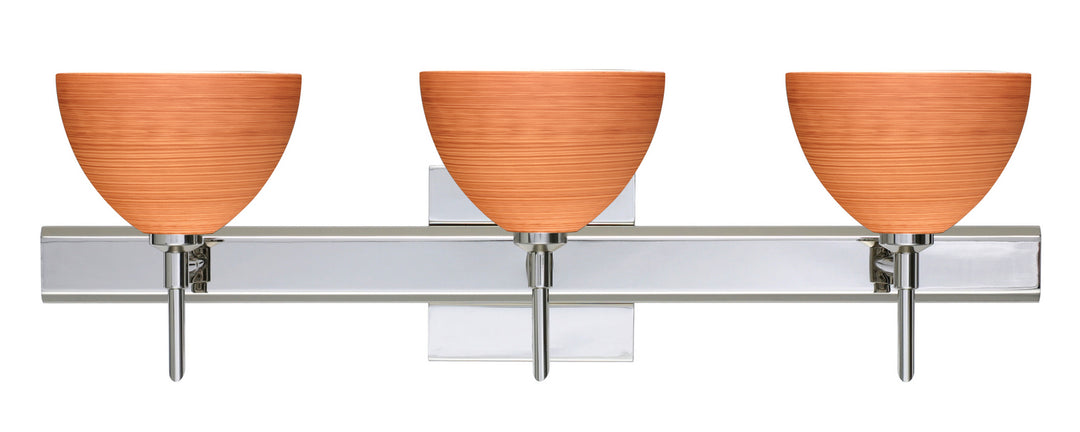 Besa Brella 3SW-4679CH-CR-SQ Bath Vanity Light 23 in. wide - Chrome