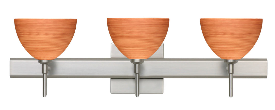 Besa Brella 3SW-4679CH-SN-SQ Bath Vanity Light 23 in. wide - Satin Nickel