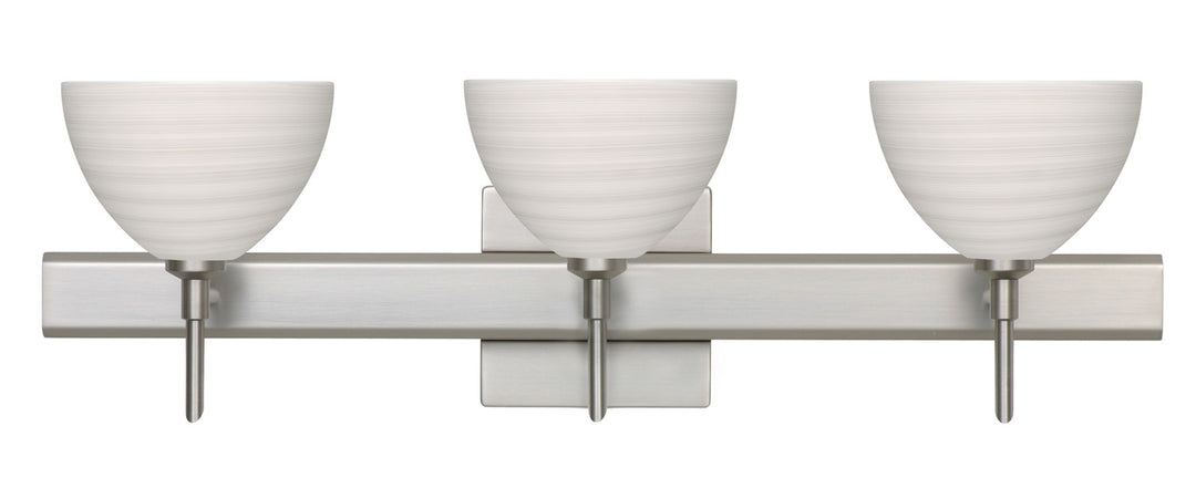 Besa Brella 3SW-4679KR-SN-SQ Bath Vanity Light 23 in. wide - Satin Nickel
