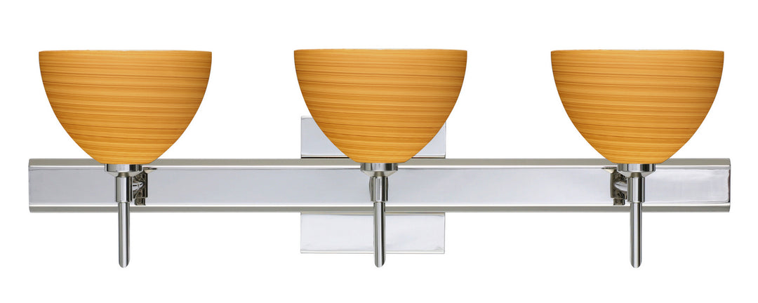 Besa Brella 3SW-4679OK-CR-SQ Bath Vanity Light 23 in. wide - Chrome