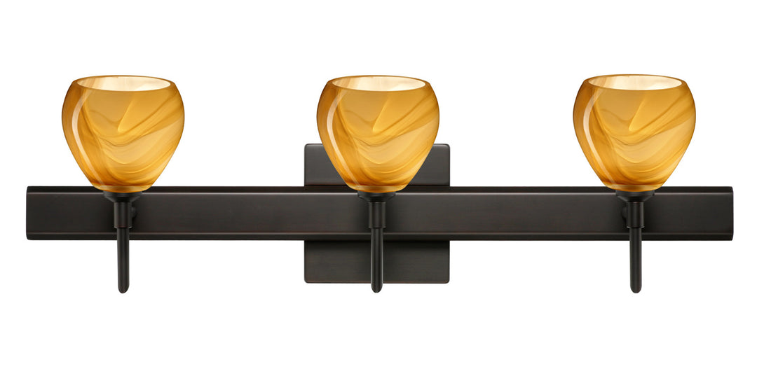 Besa Tay Tay 3SW-5605HN-BR-SQ Bath Vanity Light 23 in. wide - Bronze