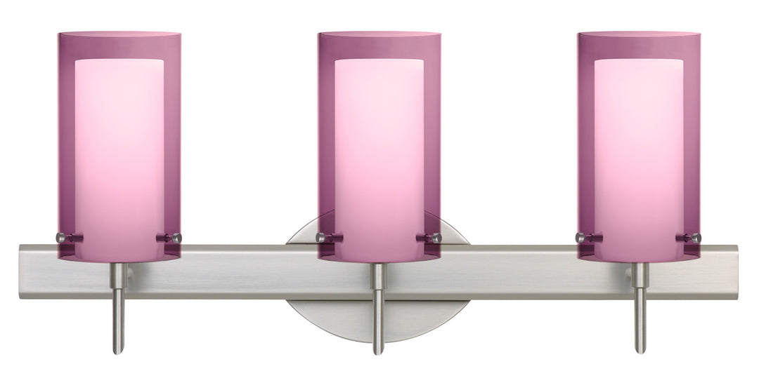 Besa Pahu 3SW-A44007-SN Bath Vanity Light 23 in. wide - Satin Nickel