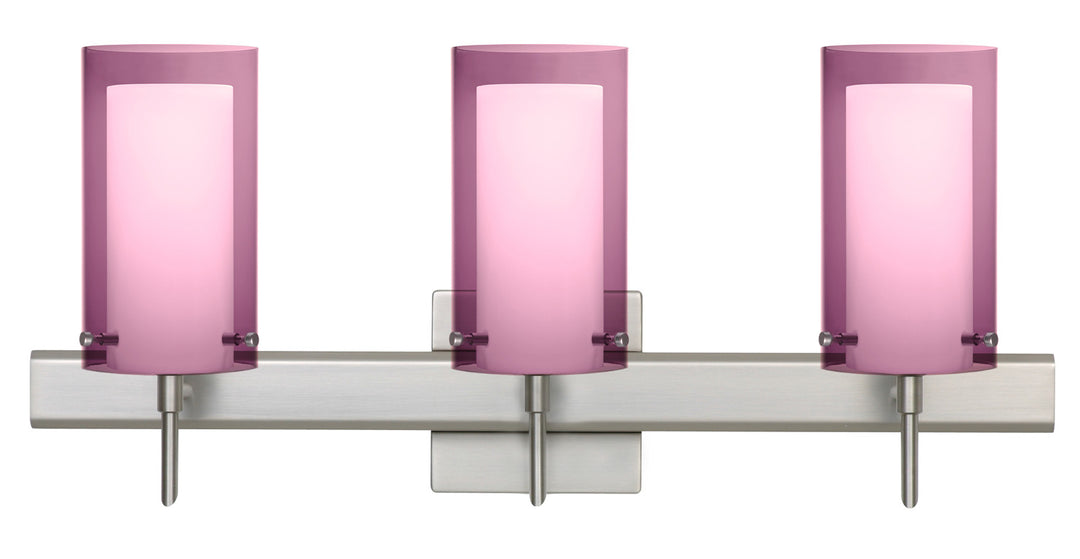 Besa Pahu 3SW-A44007-SN-SQ Bath Vanity Light 23 in. wide - Satin Nickel
