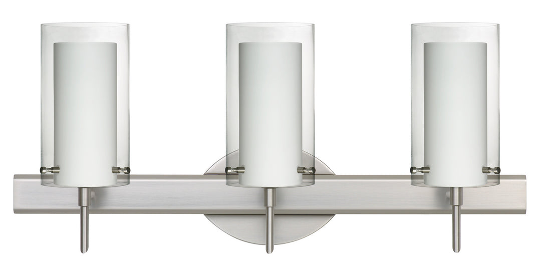 Besa Pahu 3SW-C44007-SN Bath Vanity Light 23 in. wide - Satin Nickel