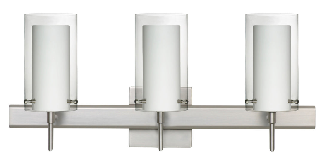 Besa Pahu 3SW-C44007-SN-SQ Bath Vanity Light 23 in. wide - Satin Nickel