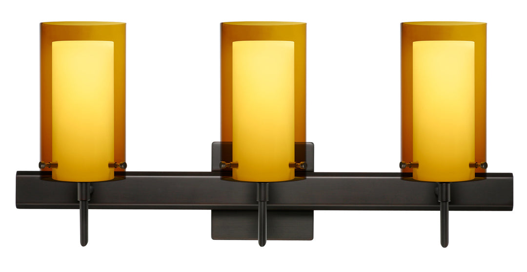 Besa Pahu 3SW-G44007-BR-SQ Bath Vanity Light 23 in. wide - Bronze