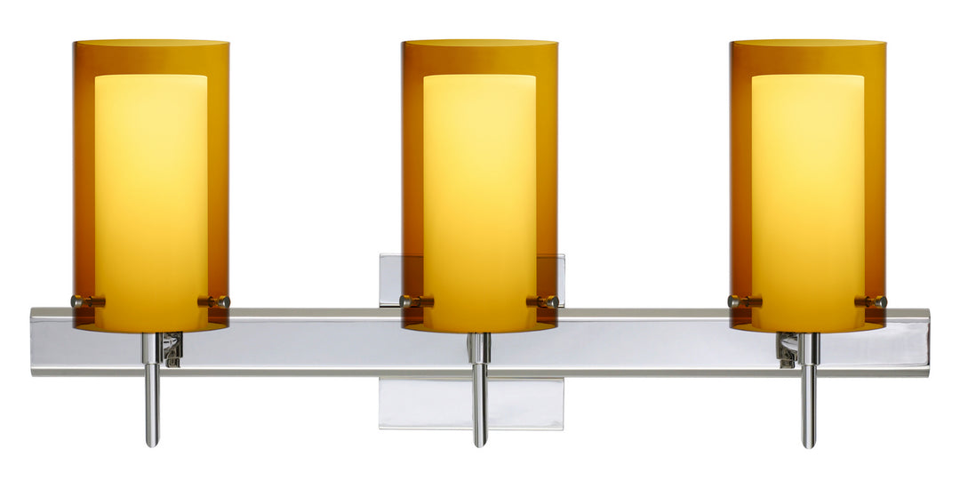 Besa Pahu 3SW-G44007-CR-SQ Bath Vanity Light 23 in. wide - Chrome