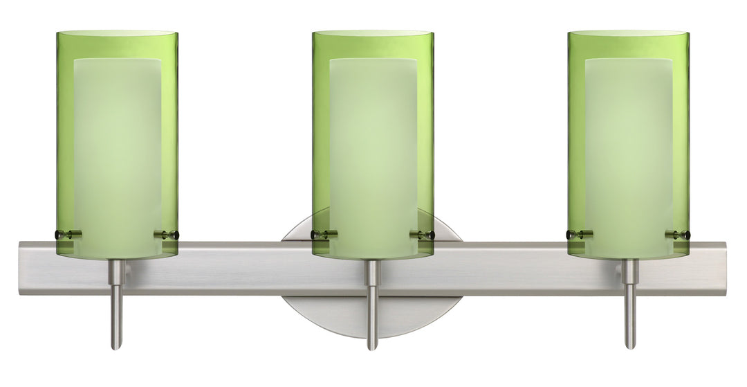 Besa Pahu 3SW-L44007-SN Bath Vanity Light 23 in. wide - Satin Nickel