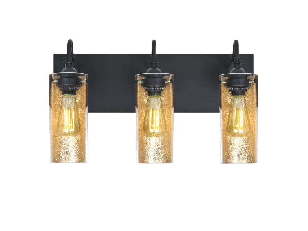 Besa Duke 3WG-DUKEGF-EDIL-BK Bath Vanity Light 20 in. wide - Black