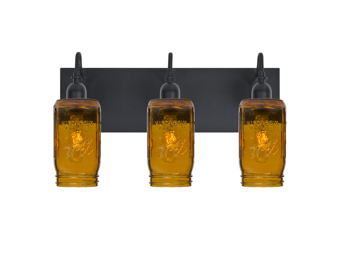 Besa Milo 3WG-MILO4AM-BK Bath Vanity Light 13 in. wide - Black
