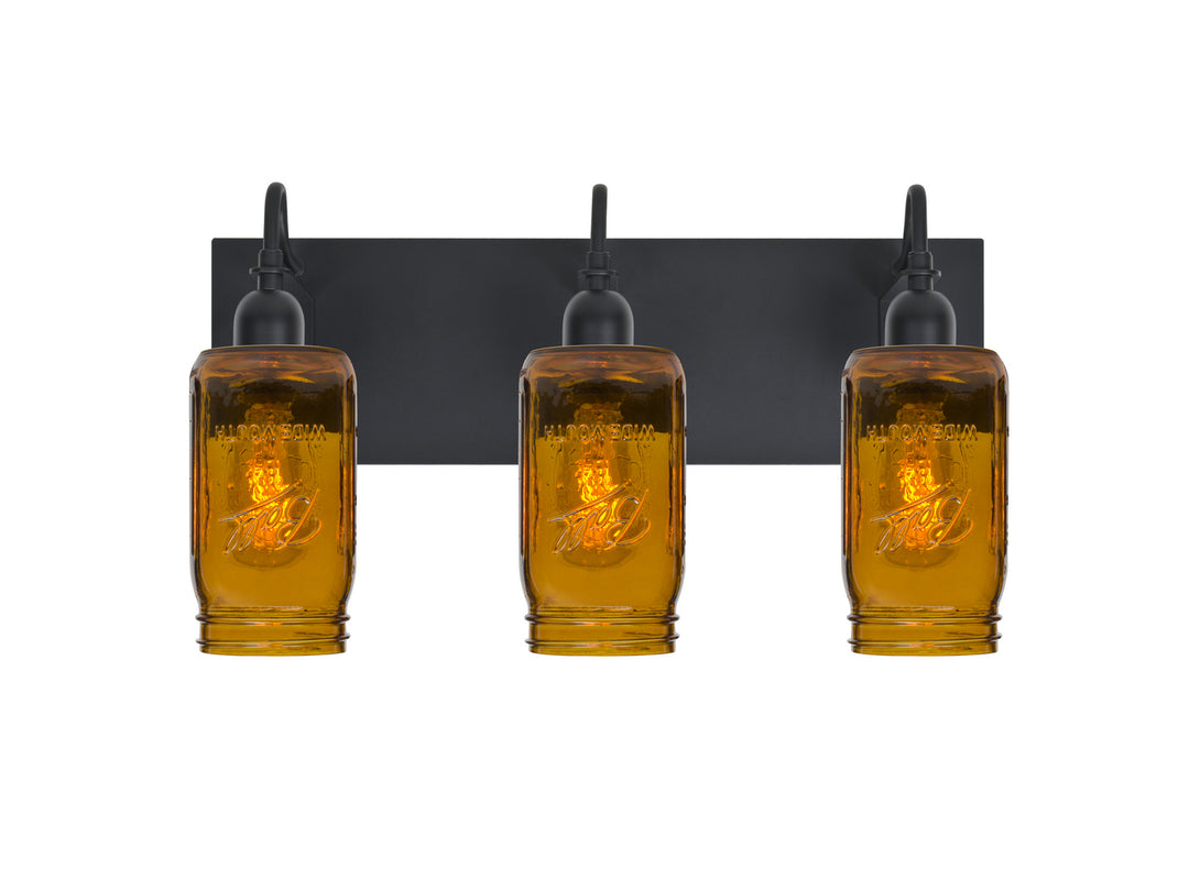 Besa Milo 3WG-MILO4AM-EDIL-BK Bath Vanity Light 13 in. wide - Black