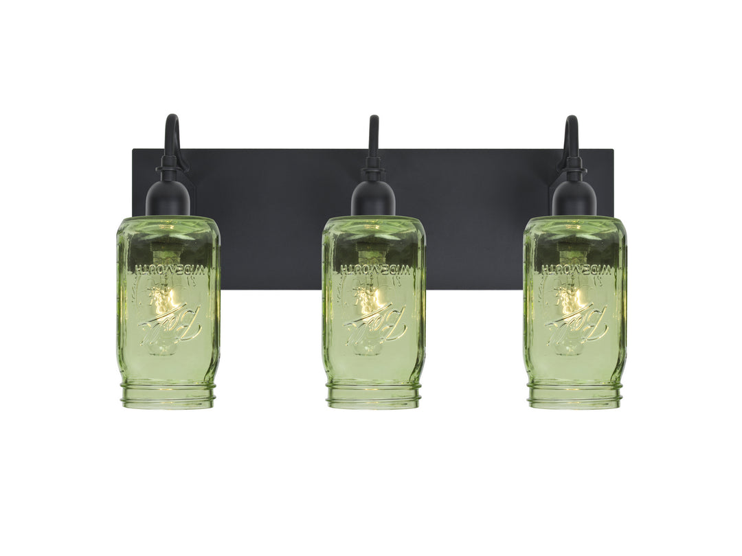 Besa Milo 3WG-MILO4GR-BK Bath Vanity Light 13 in. wide - Black