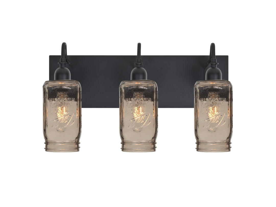 Besa Milo 3WG-MILO4SM-BK Bath Vanity Light 13 in. wide - Black