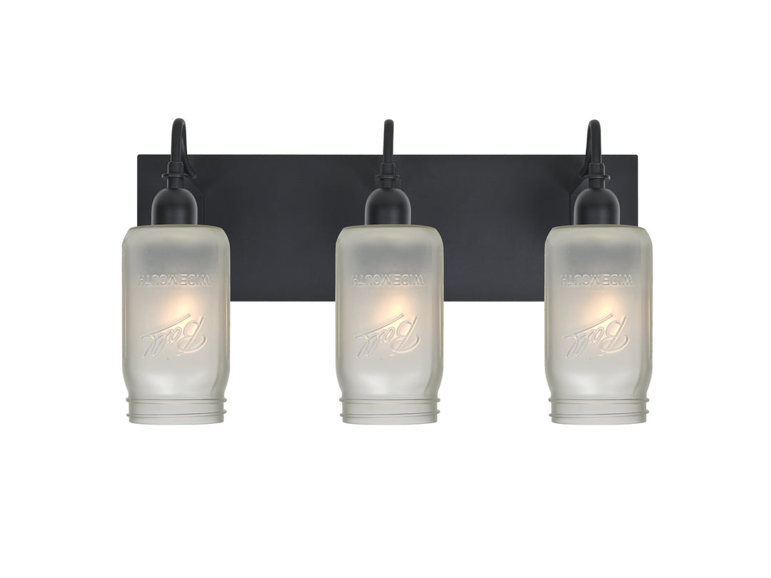Besa Milo 3WG-MILO4WF-BK Bath Vanity Light 13 in. wide - Black