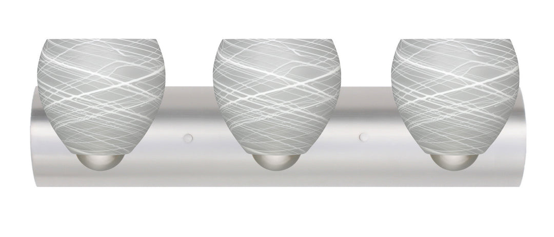 Besa Bolla 3WZ-412260-LED-SN Bath Vanity Light 23 in. wide - Satin Nickel