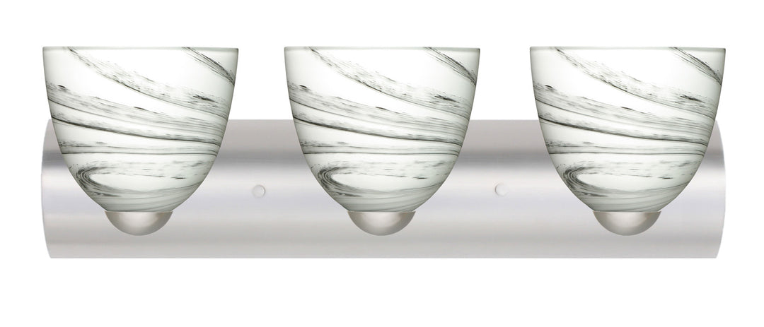Besa Sasha 3WZ-7572MG-LED-SN Bath Vanity Light 23 in. wide - Satin Nickel
