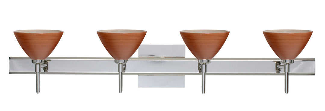 Besa Domi 4SW-1743CH-CR-SQ Bath Vanity Light 31 in. wide - Chrome