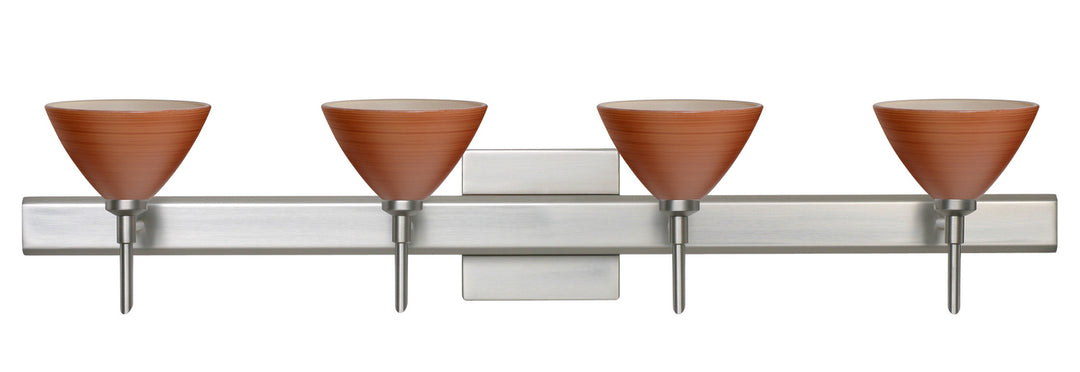 Besa Domi 4SW-1743CH-SN-SQ Bath Vanity Light 31 in. wide - Satin Nickel