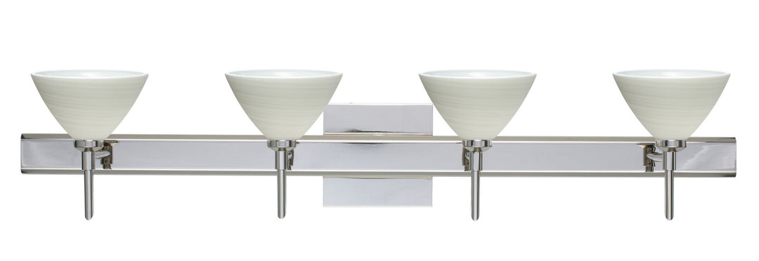 Besa Domi 4SW-1743KR-CR-SQ Bath Vanity Light 31 in. wide - Chrome