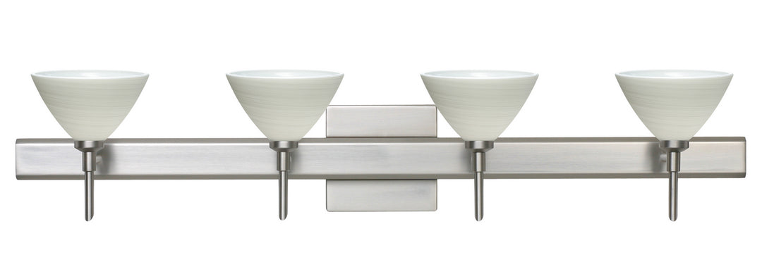 Besa Domi 4SW-1743KR-SN-SQ Bath Vanity Light 31 in. wide - Satin Nickel