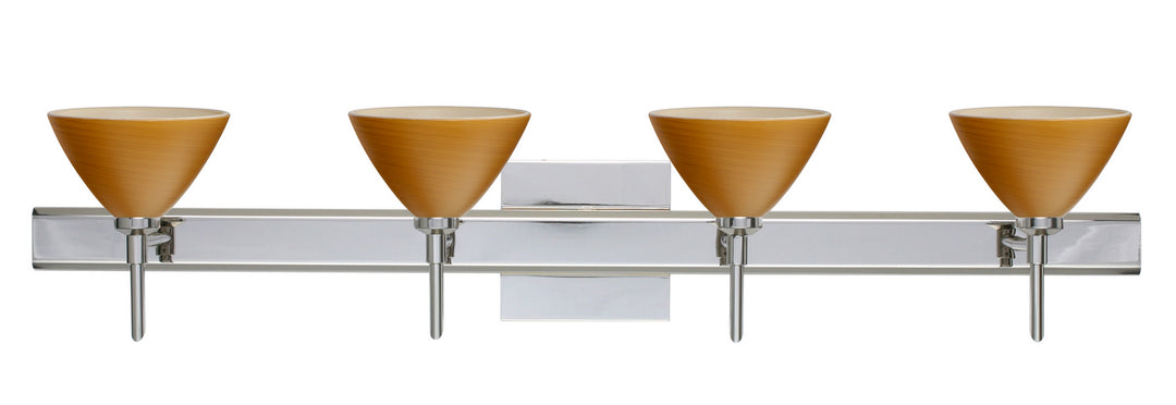 Besa Domi 4SW-1743OK-CR-SQ Bath Vanity Light 31 in. wide - Chrome