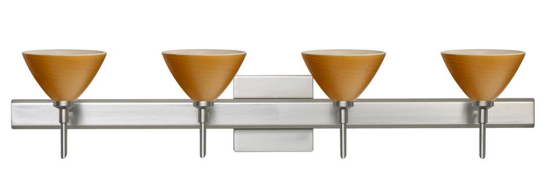 Besa Domi 4SW-1743OK-SN-SQ Bath Vanity Light 31 in. wide - Satin Nickel