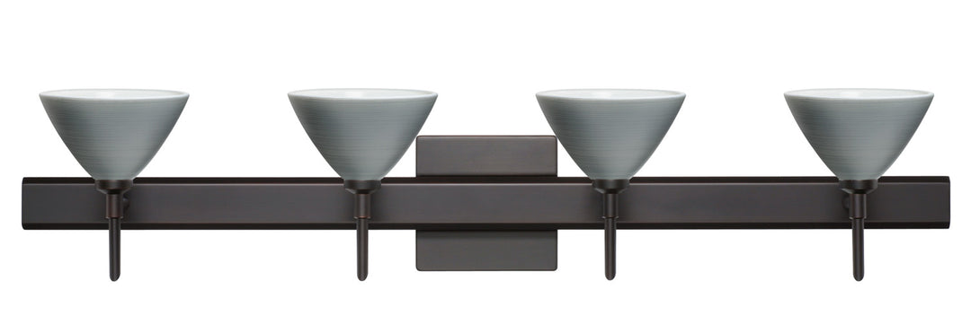 Besa Domi 4SW-1743TN-BR-SQ Bath Vanity Light 31 in. wide - Bronze