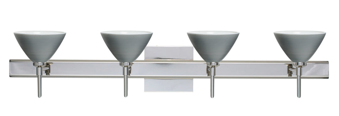 Besa Domi 4SW-1743TN-CR-SQ Bath Vanity Light 31 in. wide - Chrome
