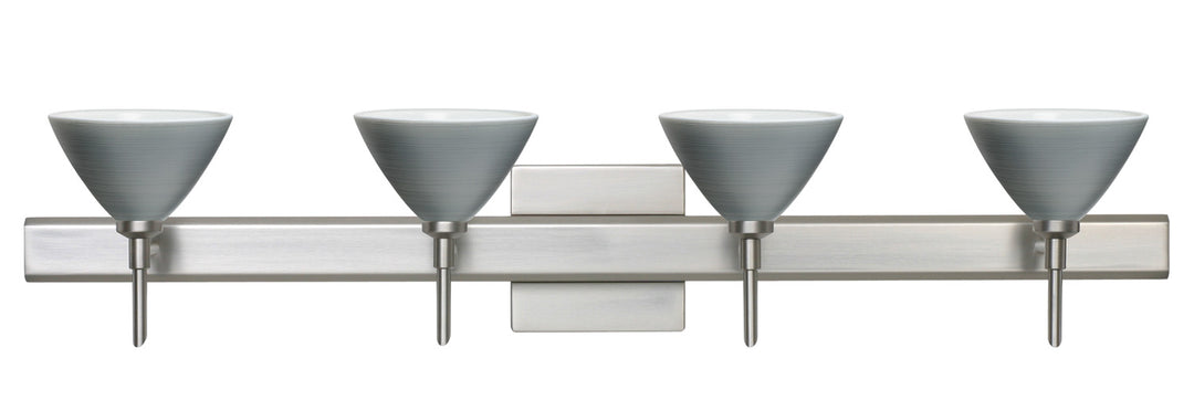 Besa Domi 4SW-1743TN-SN-SQ Bath Vanity Light 31 in. wide - Satin Nickel