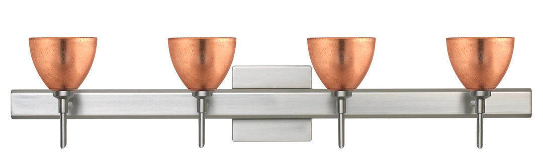 Besa Divi 4SW-1758CF-SN-SQ Bath Vanity Light 31 in. wide - Satin Nickel
