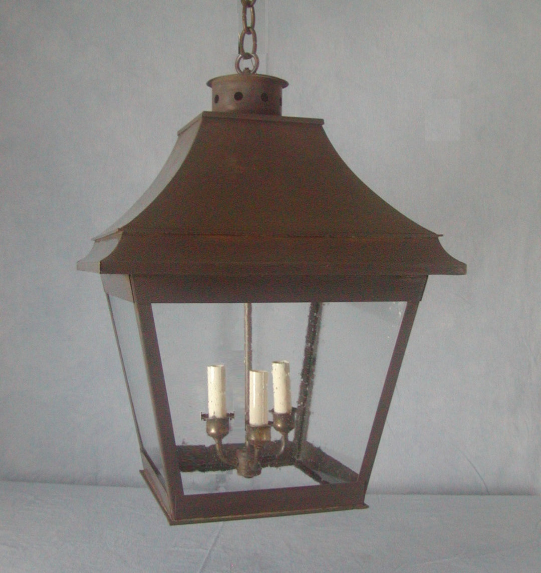 Genie House Lighting 88323DBSS Forte Three Light Pendant Outdoor Brass