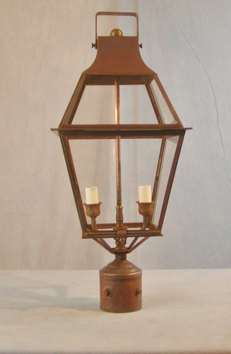 Genie House Lighting 90502DCC Potts Two Light Post Mount Outdoor Copper/Antique/Verde