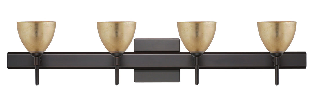 Besa Divi 4SW-1758GF-BR-SQ Bath Vanity Light 31 in. wide - Bronze