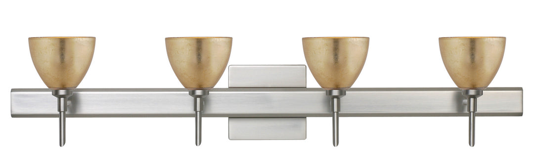 Besa Divi 4SW-1758GF-SN-SQ Bath Vanity Light 31 in. wide - Satin Nickel