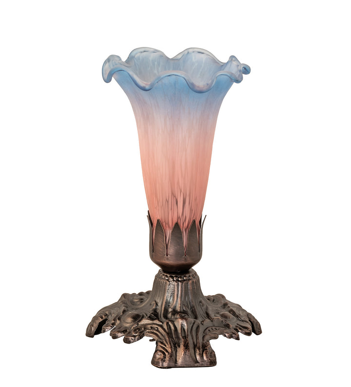 Meyda Tiffany Lighting 14321 Pink/Blue 7"Candle/Pb Lamp Bronze / Dark