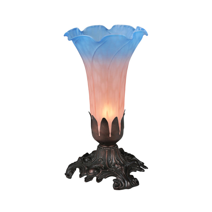 Meyda Tiffany Lighting 14321 Pink/Blue 7"Candle/Pb Lamp Bronze / Dark