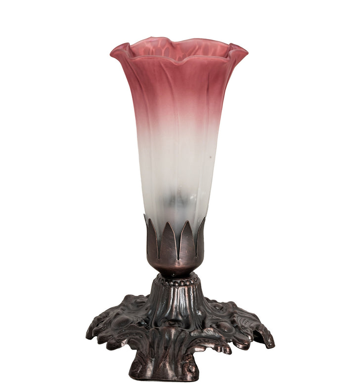 Meyda Tiffany Lighting 14468 Pink/White Candle Lamp Bronze / Dark