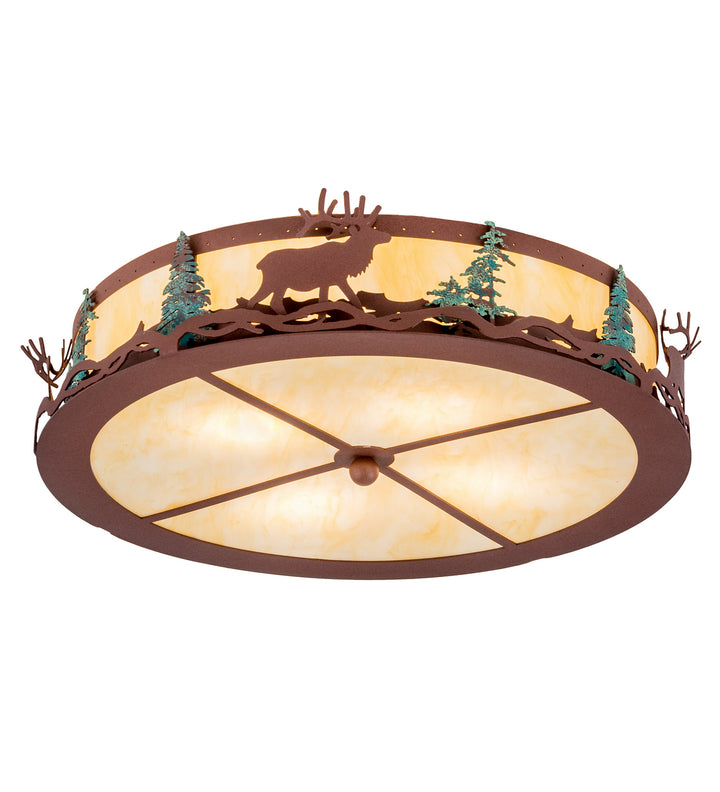 Meyda Tiffany Elk At Dusk 193545 Ceiling Light - Rust