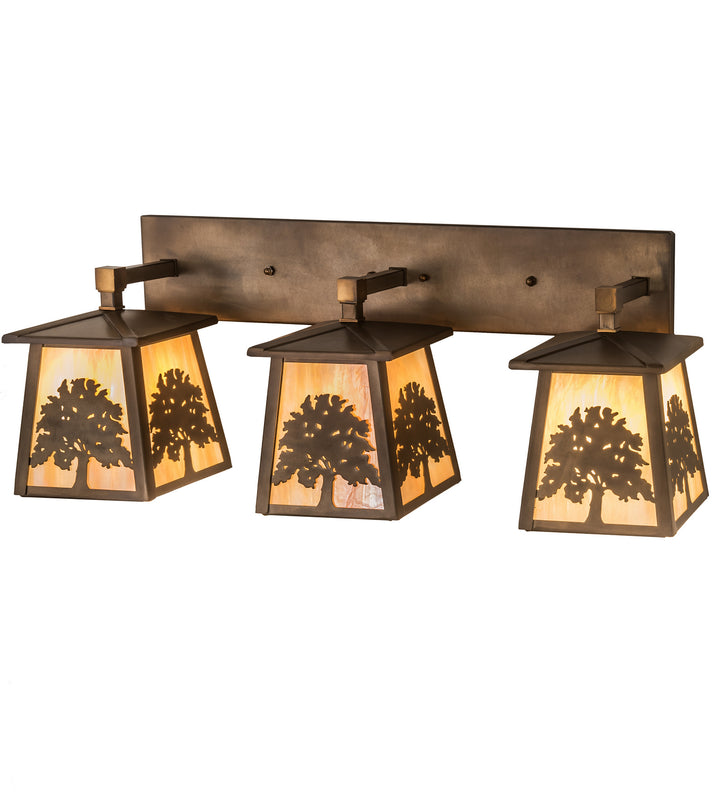 Meyda Tiffany Oak Tree 194756 Bath Vanity Light 9 in. wide - Antique Copper