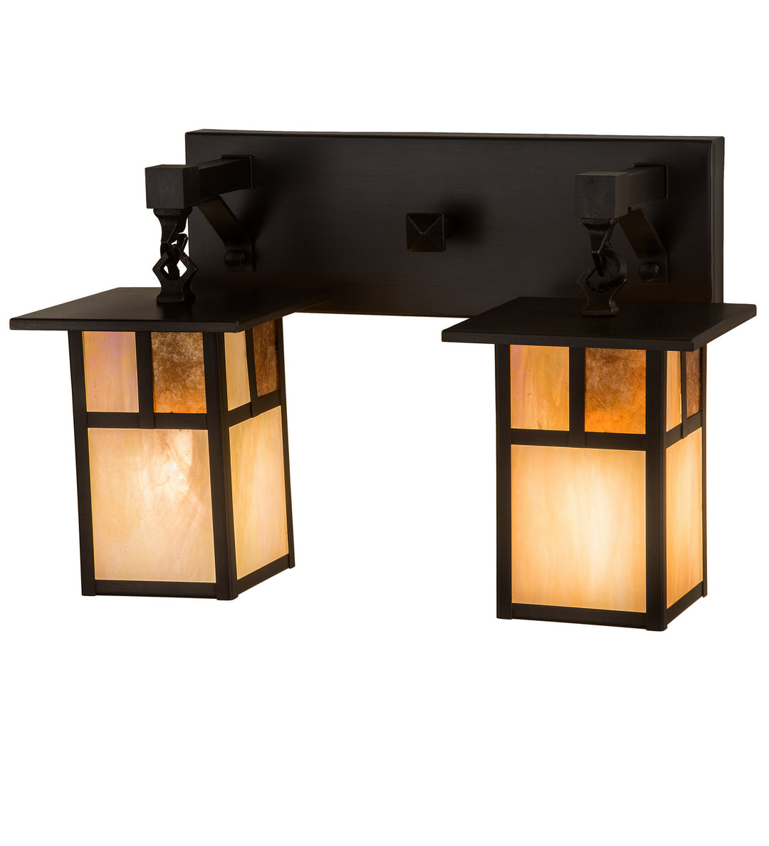 Meyda Tiffany Hyde Park 194879 Bath Vanity Light 17 in. wide - Craftsman Brown