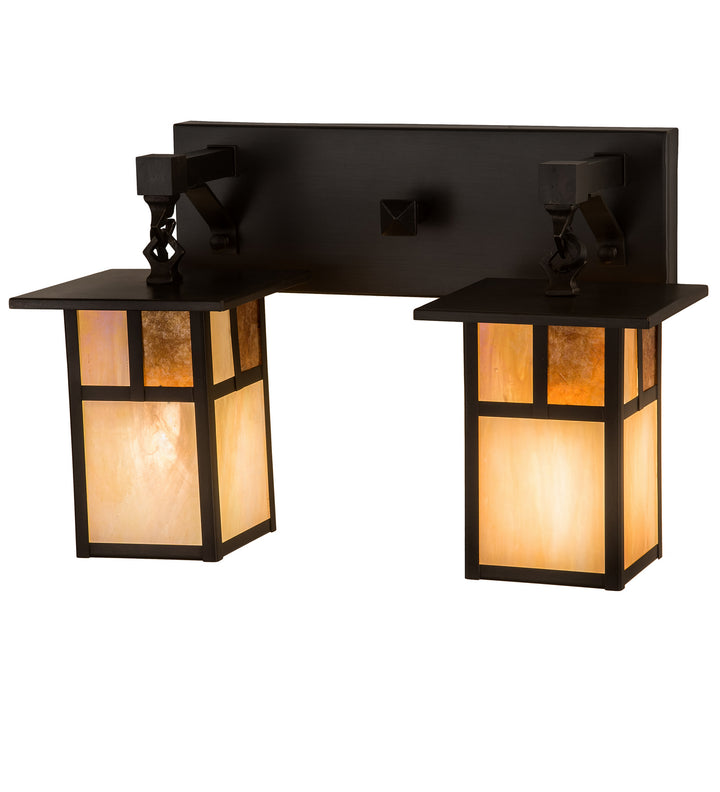 Meyda Tiffany Hyde Park 194879 Bath Vanity Light 17 in. wide - Craftsman Brown