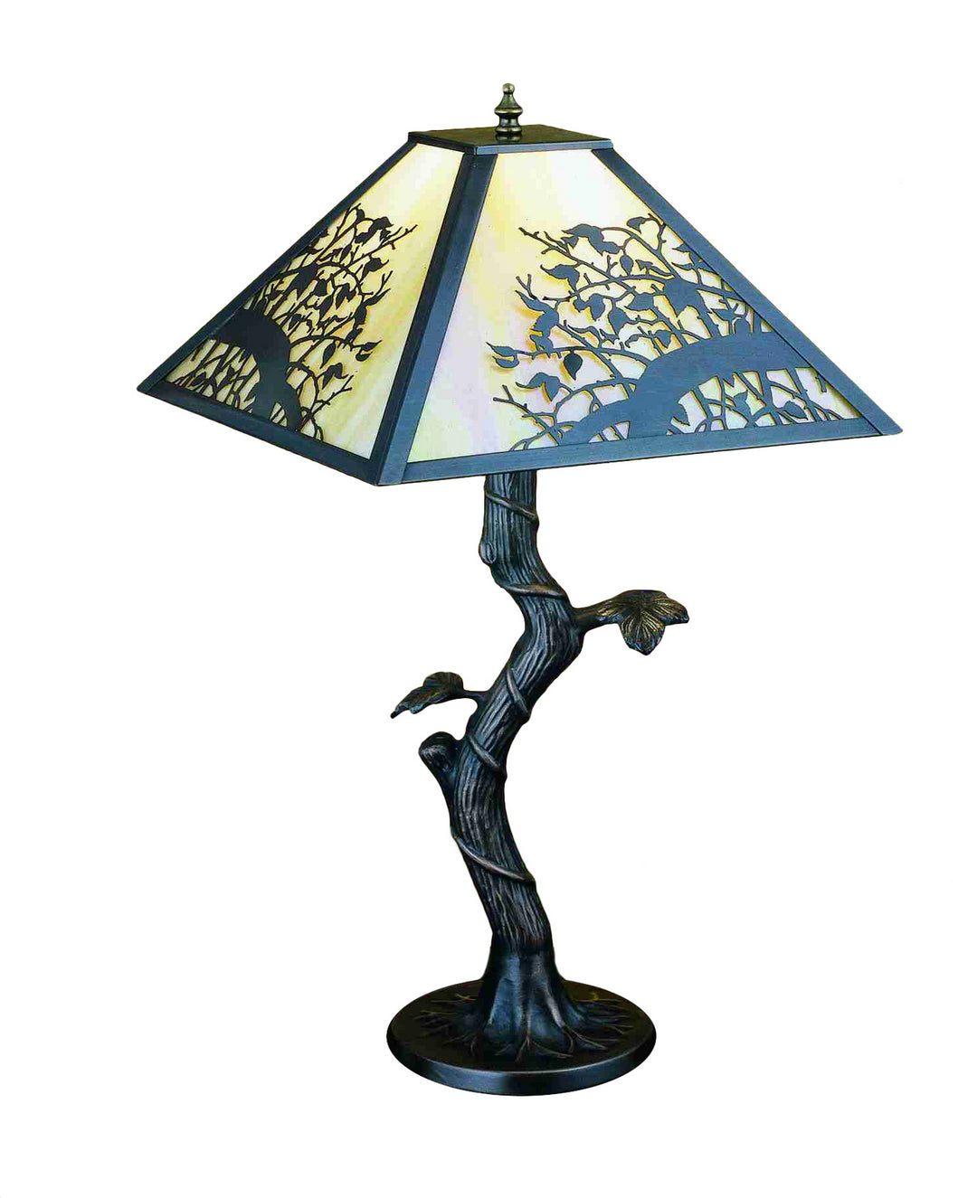 Meyda Tiffany Lighting 28446 Apple Blossom One Light Table Lamp Lamp Bronze / Dark